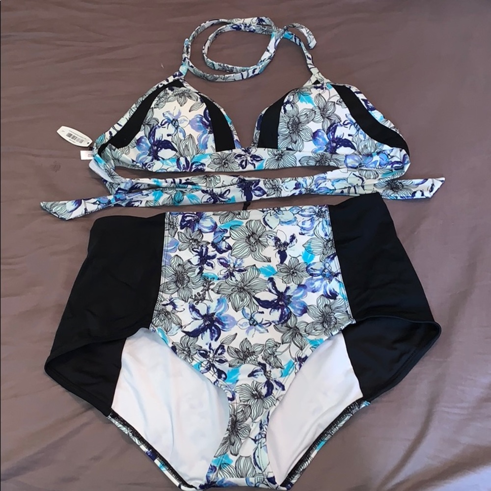 HIGH WAISTED 2 PIECE SWIMSUIT